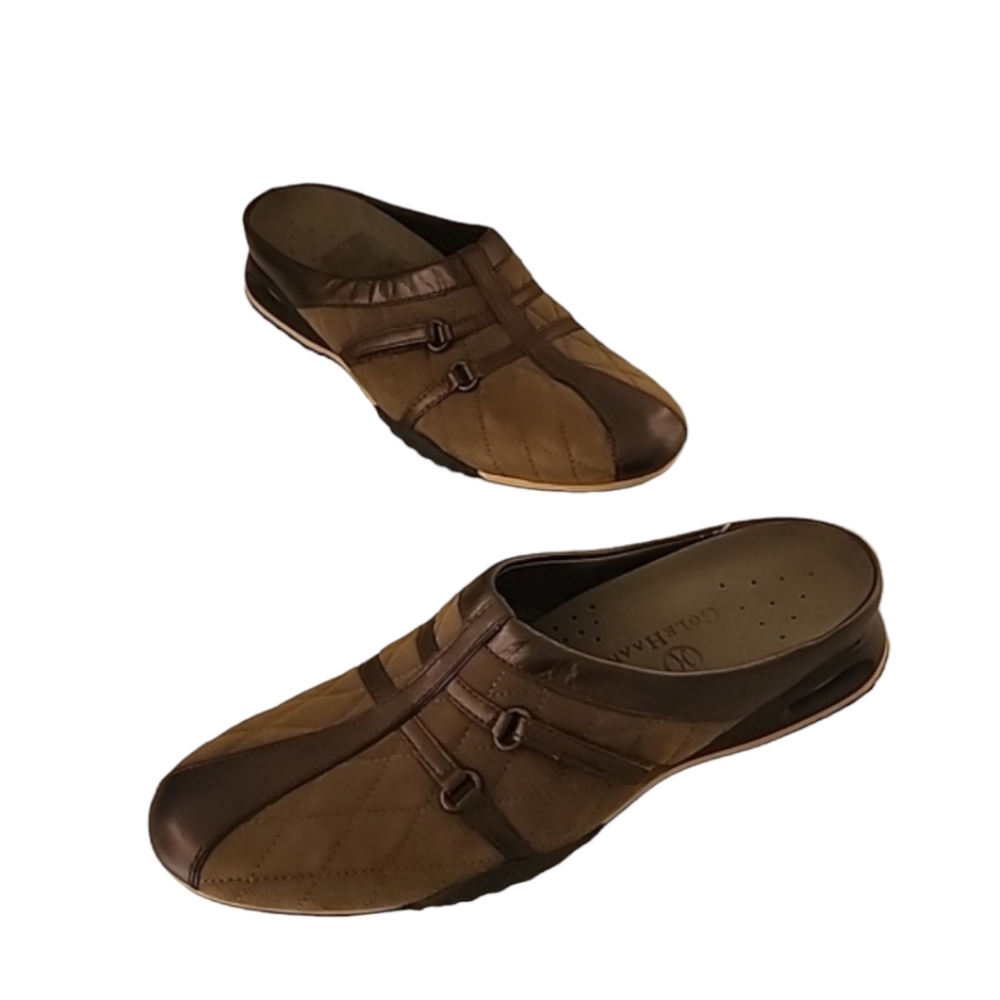 COLE HAAN NIKE AIR Quilted Clogs Mules 7AA 7 Narrow Preppy Suede Sneakers - Picture 13 of 16